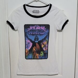 Star Wars White and Black Ringer Tee